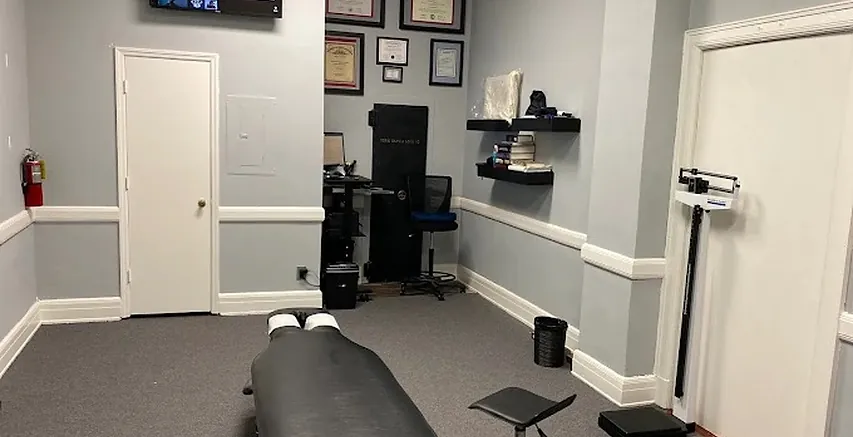 Tuff Spine exam room with physician scale
